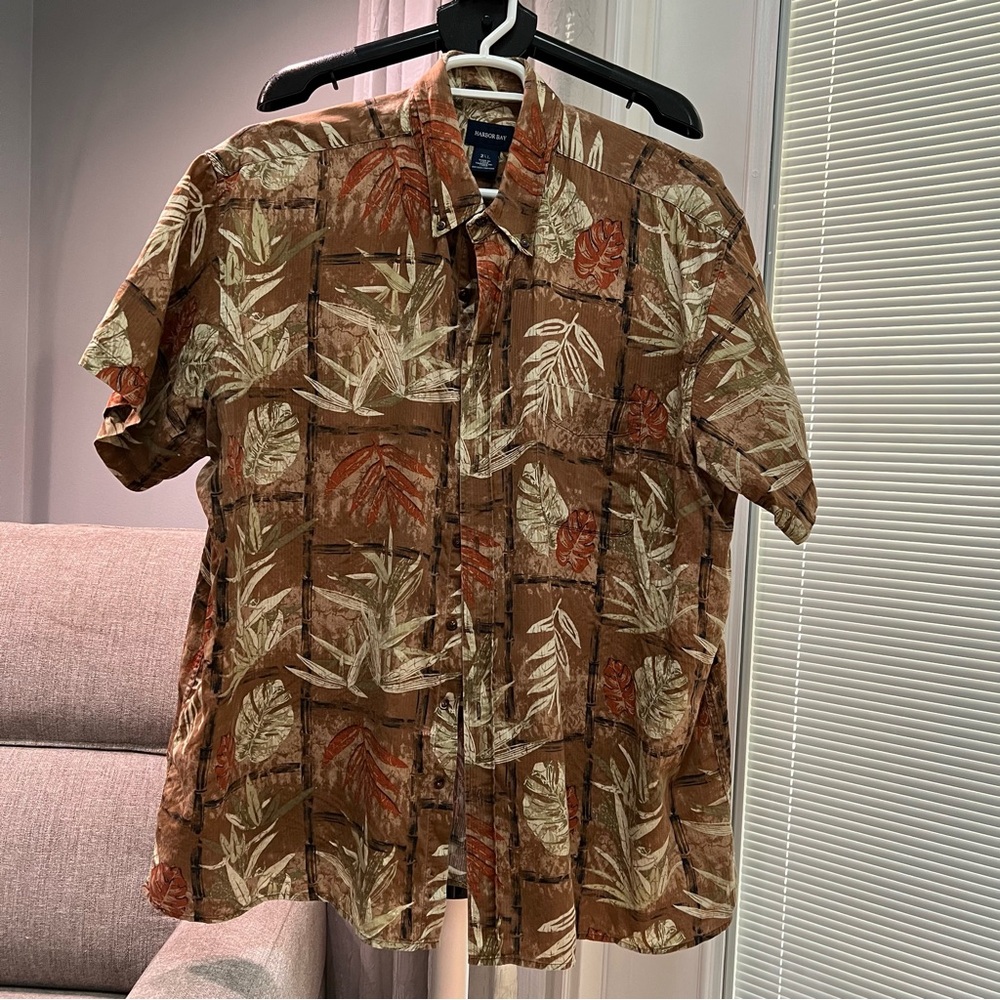 2XL Harbor Bay Men's Button Down Collar Casual Hawaiian Shirt